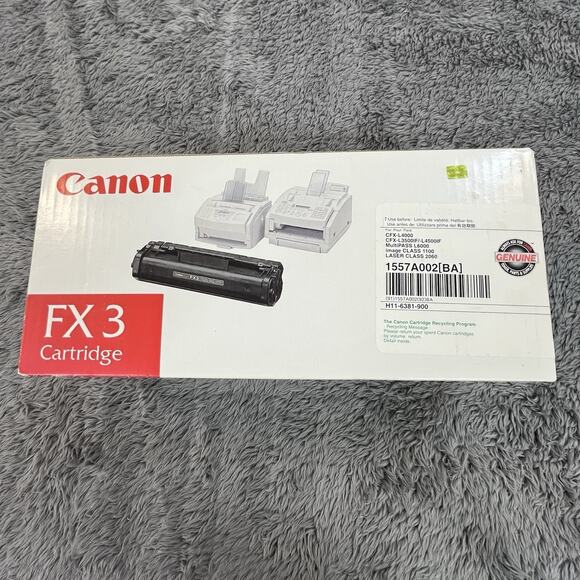 Genuine Canon FX3 Black Toner Cartridge 1557A002 BA New Faxphone L75 L80 CFX-L40 - Picture 1 of 6